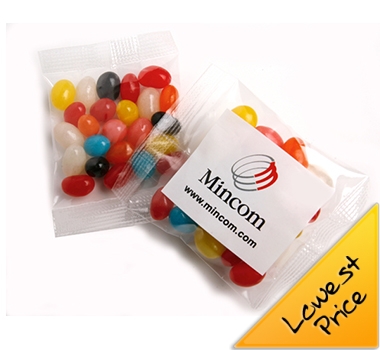 CC018A Jelly Bean Bags in Pillow Pack 25G Mixed or Corporate Coloured   Key Promotional Products