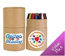 Assorted Colour Crayons in Cardboard Tubes