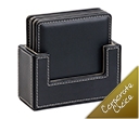 4 Piece Leather Look Square Coaster Sets