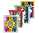 Assorted Colour Crayons In PVC Zipper Pouches