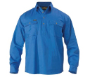 Bisley Closed Front Cotton Drill Shirt - Long Sleeves