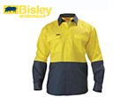 Bisley 2 Tone Hi Vis Drill Shirts Long Sleeve